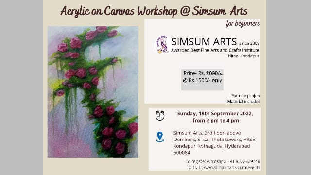 Acrylic on Canvas Workshop @ Simsum Arts, Hyderabad, Telangana, India