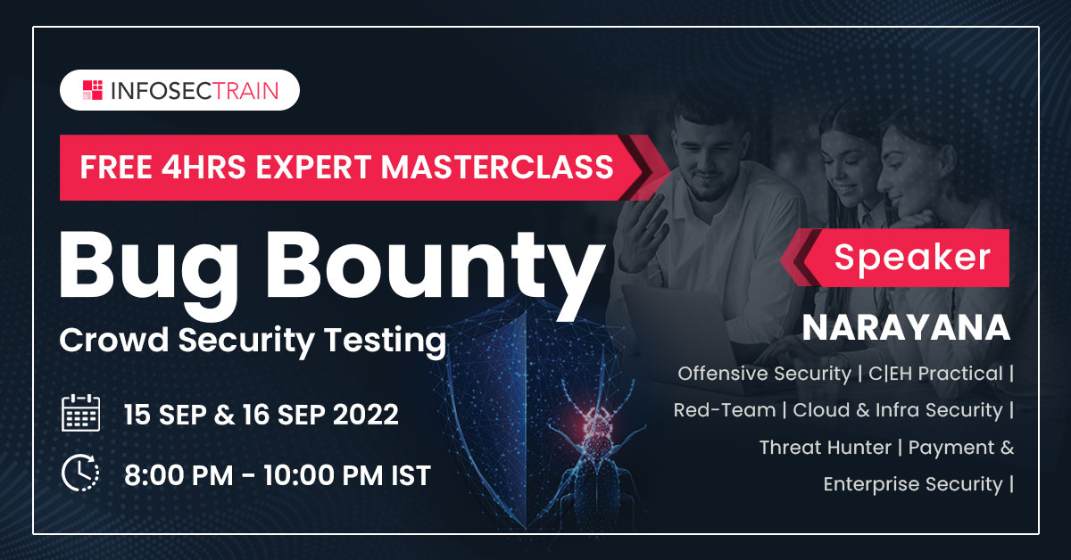 2 days Free Expert Masterclass on Bug Bounty -Crowd Security Testing, Online Event