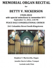 Betty V. Nickerson Memorial Organ Recital