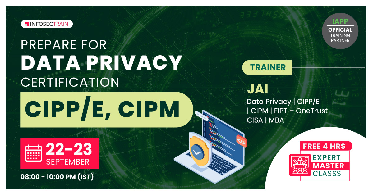 2 days Free Webinar Prepare for Data Privacy Certifications -CIPP/e, CIPM, Online Event