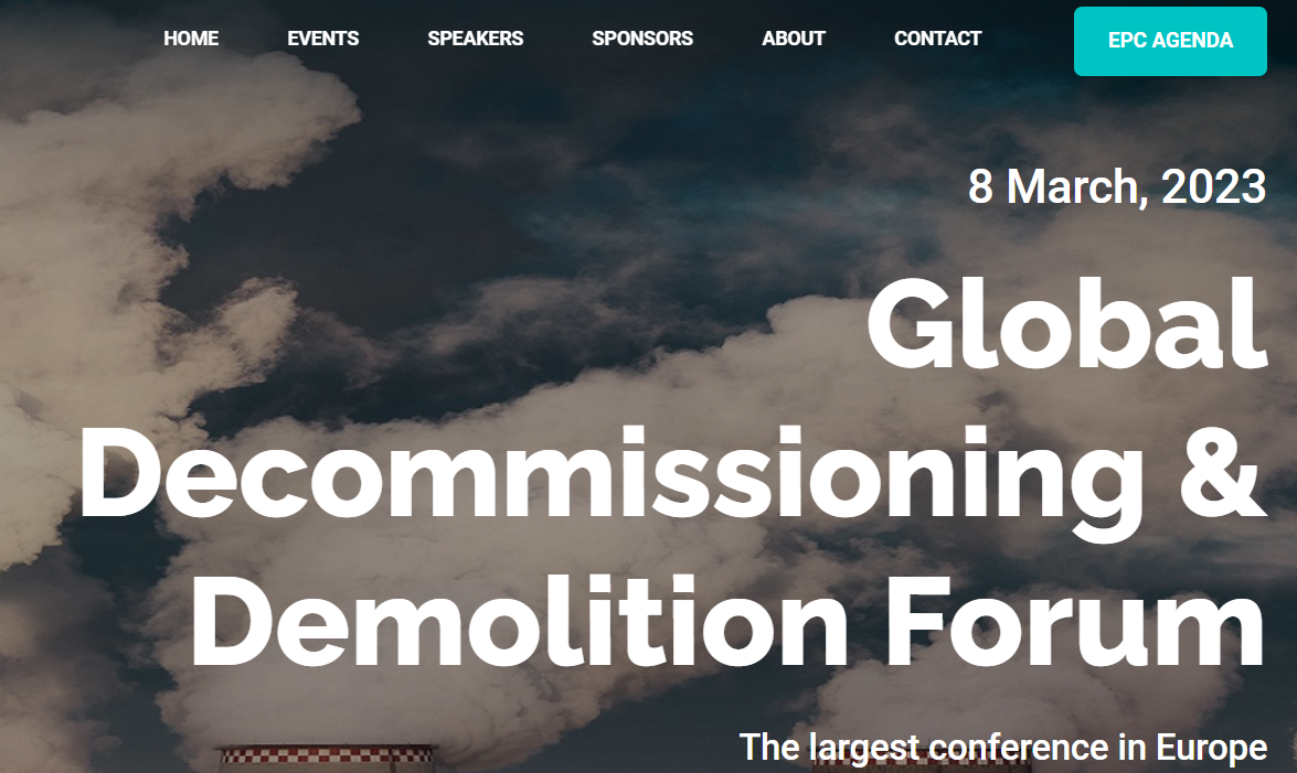 Global decommissioning & demolition forum 8-9 March 2023, Berlin, Germany