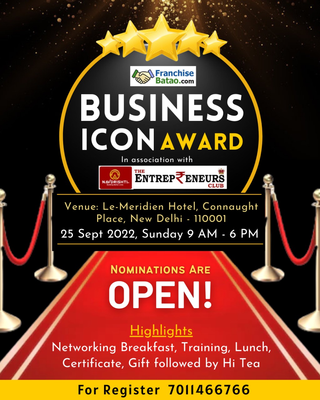 Franchise batao business icon award, New Delhi, Delhi, India