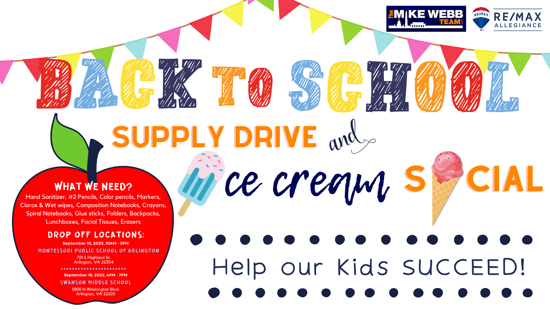 Back to School Supply Drive & Ice Cream Social, Arlington, Virginia, United States
