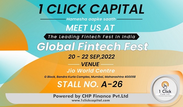 1 Click Capital is going to attend the Global Fintech Fest this September., Mumbai, Maharashtra, India