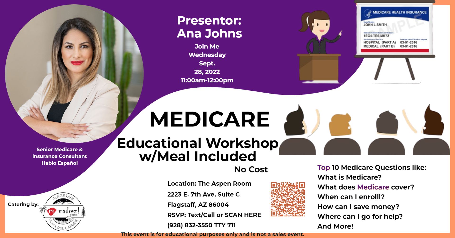 MEDICARE Educational Workshop w/Meal Included! (no cost), Flagstaff, Arizona, United States