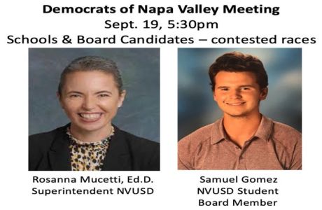 Napa School Board Candidate Forum, Online Event