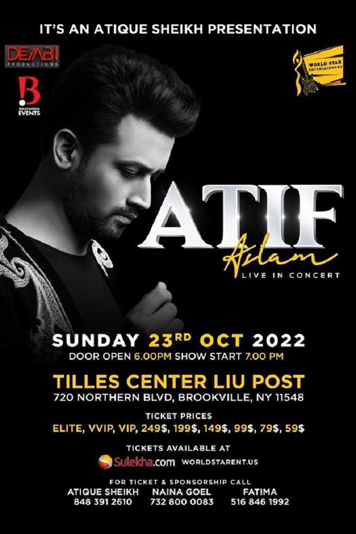 Atif Aslam Live Concert in New York 2022, Greenvale, New York, United States