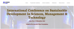 Online International Conference on Sustainable Development in Sciences, Management & Technology (ICDSMT 2022)