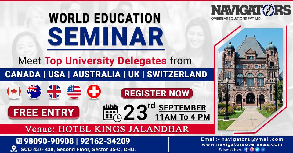 World Education Seminar 2022 in Jalandhar Organised by Navigators Overseas, Online Event