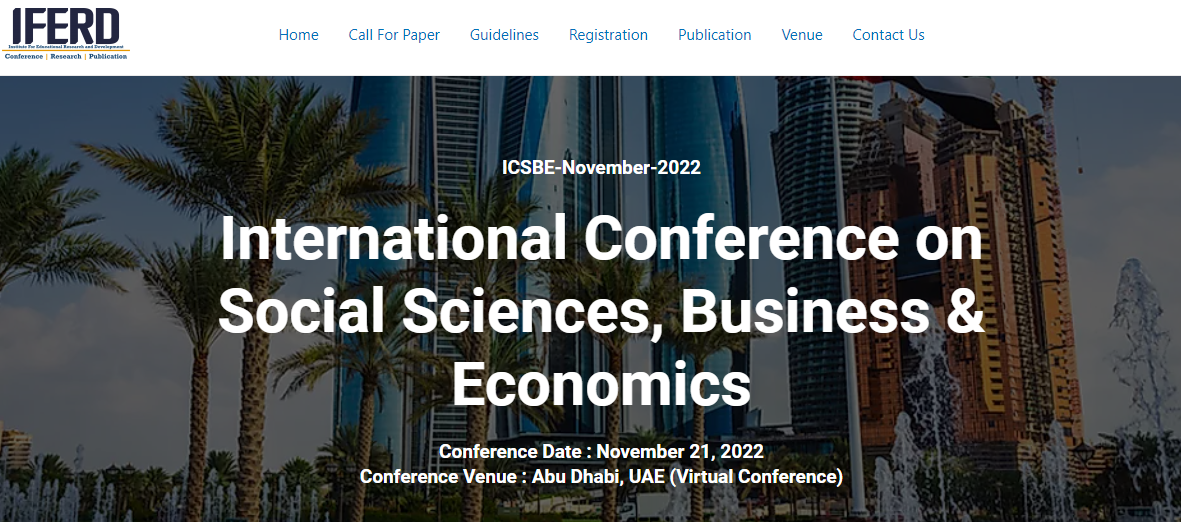 ICSBE-International Conference on Social Sciences, Business & Economics | Scopus & WoS Indexed, Online Event