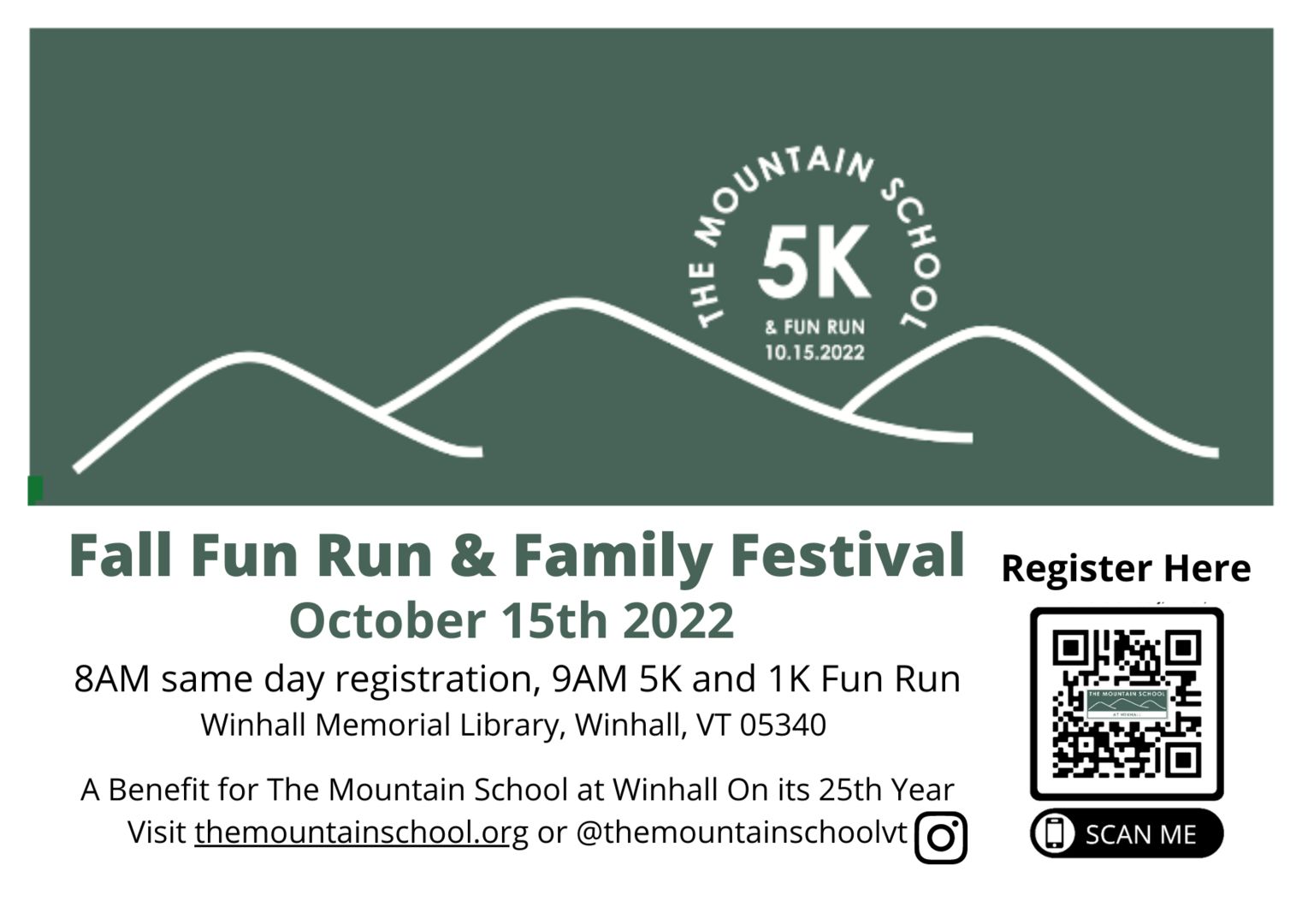 Family Fun Run & Festival to Benefit The Mountain School at Winhall, Winhall, Vermont, United States
