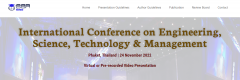 International Academic Conference on Engineering, Science, Technology & Management in Phuket 2022