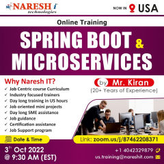 Best Springboot & Microservices Online Course in  Texas Texas-NareshIT