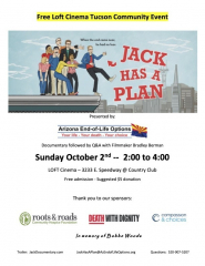 "Jack Has A Plan" Film + Q and A with Filmmaker, The LOFT Cinema, Sunday October 2nd at 2pm, free event