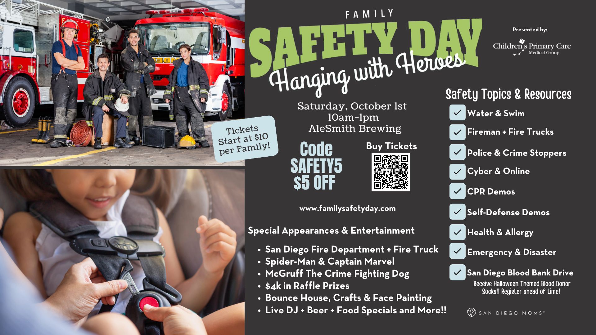 Family Safety Day, Saturday, October 1, 2022 from 10am-1pm at AleSmith Brewing, San Diego, California, United States