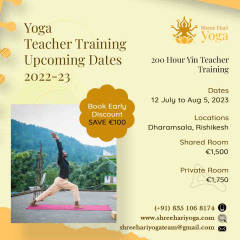 200 Hour Yin Teacher Training dharmashala july 2023