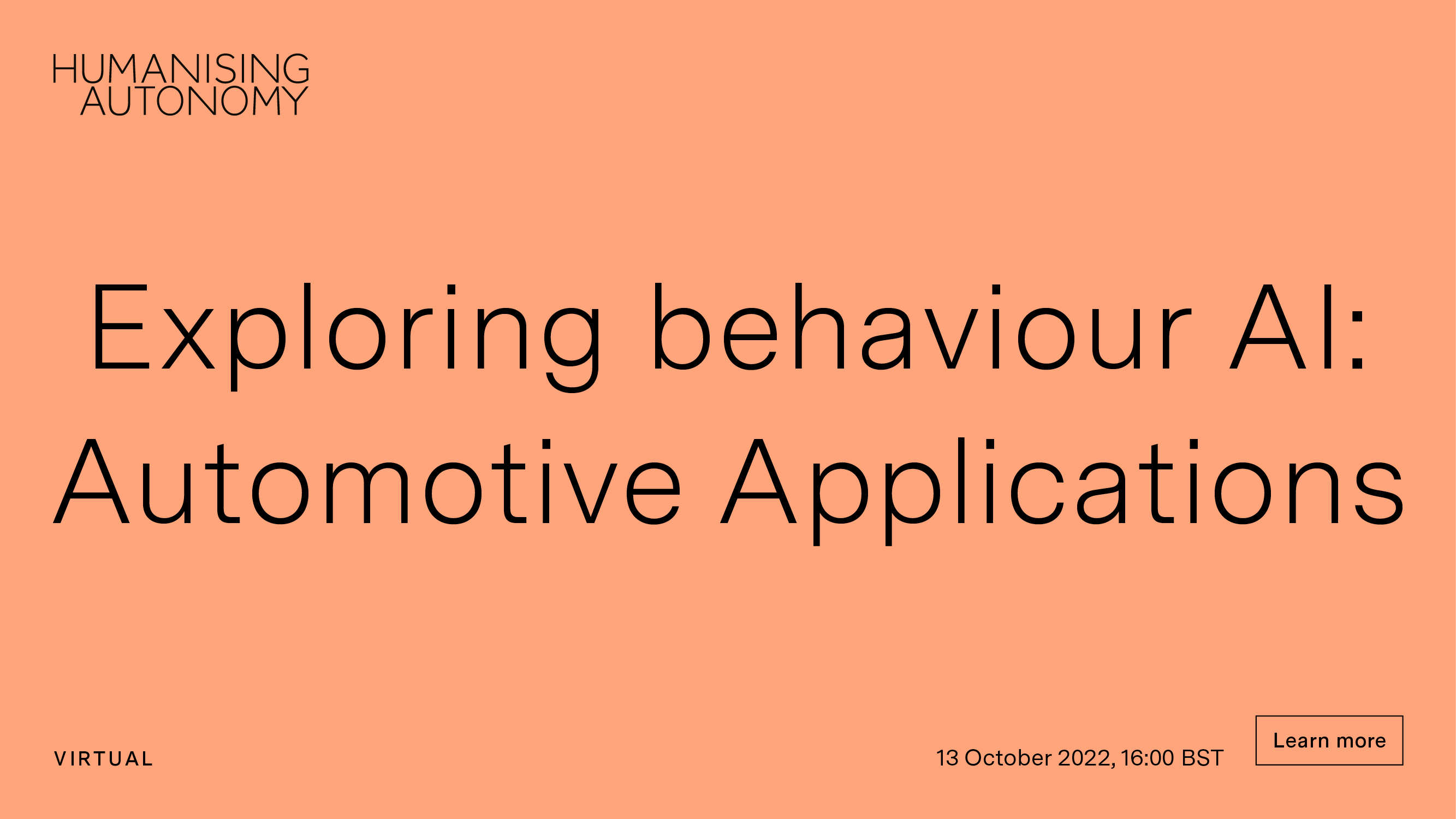 Exploring Behaviour AI: Automotive Applications, Online Event