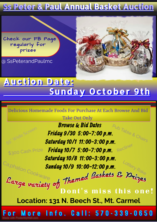 2022 Gift And Basket Auction, Mount Carmel, Pennsylvania, United States