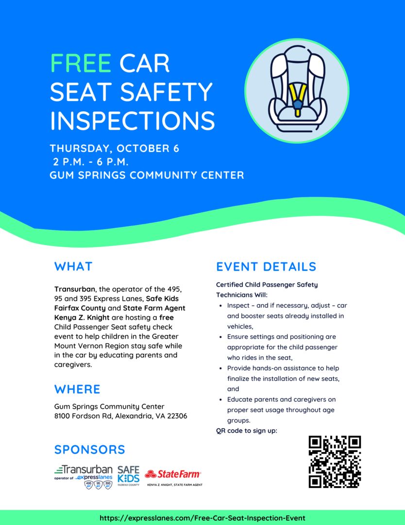 Free Child Passenger Seat Safety Check, Alexandria, Virginia, United States