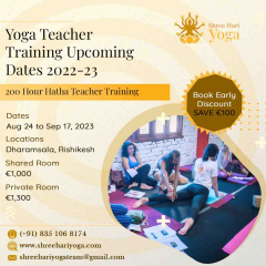200 Hour Hatha Teacher Training dharmashala august 2023