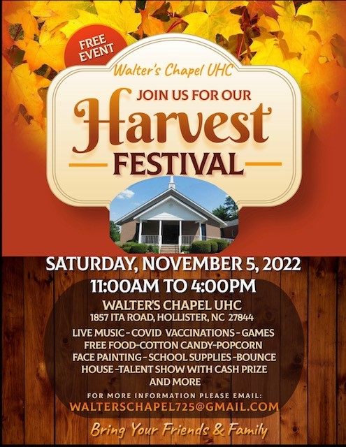 Walter's Chapel UHC Harvest Festival, Hollister, North Carolina, United States
