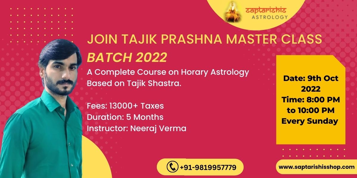 Learn Astrology Tajik Prashna by Neeraj Verma (Beginner to Advance), Online Event