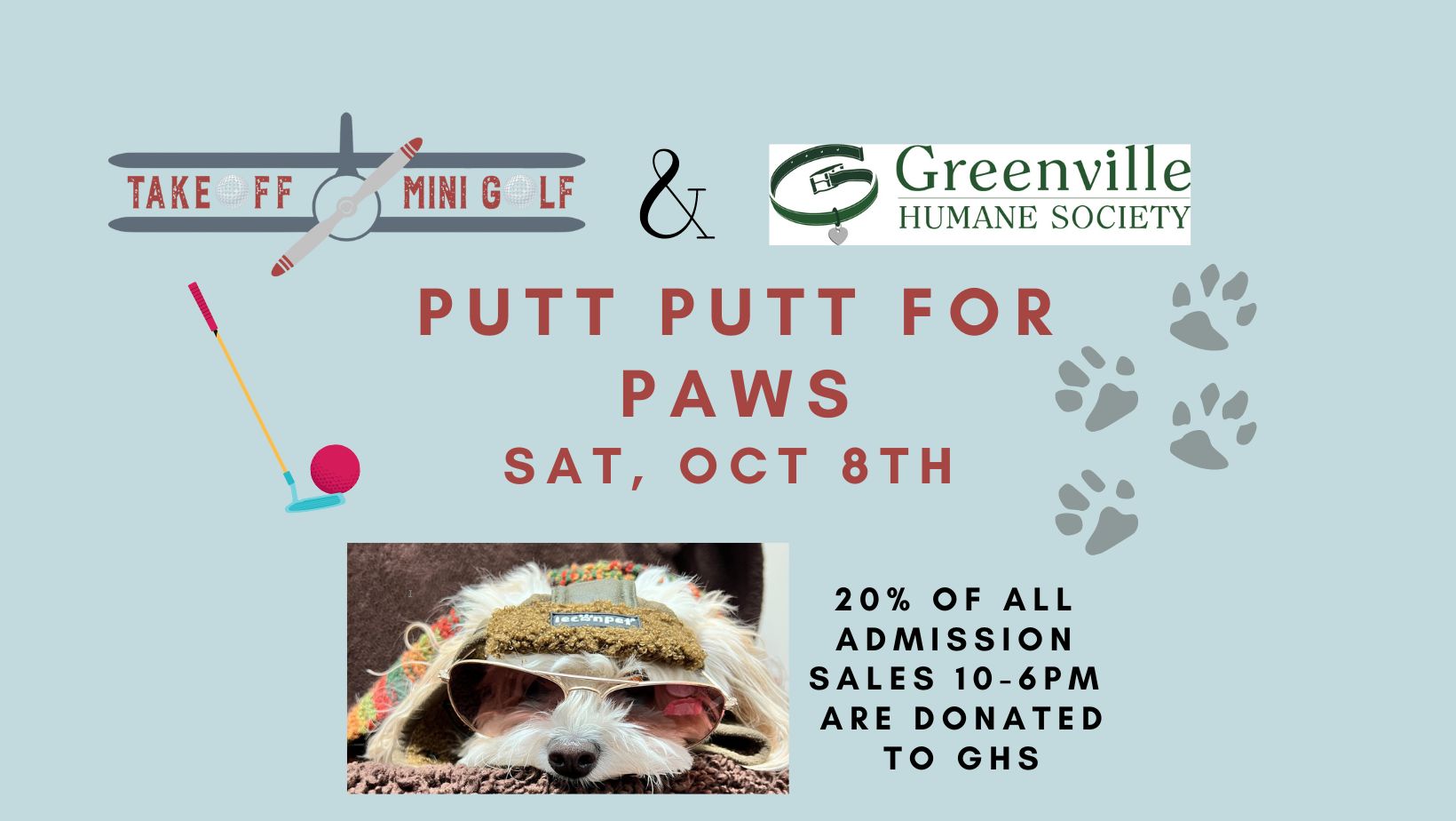 Putt Putt for Paws at Takeoff Mini Golf, Greenville, South Carolina, United States