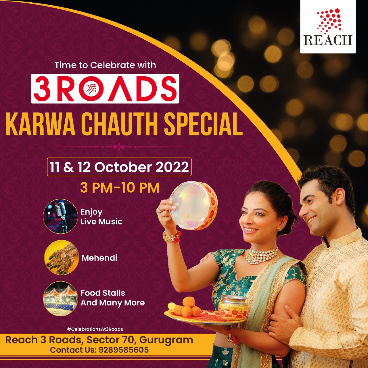 Karwa Chauth at Reach 3 Roads, Gurgaon, Haryana, India