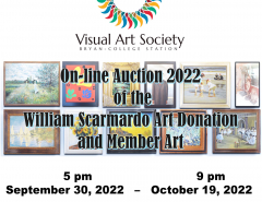 On-Line Art Auction Visual Art Society Bryan-College Station TX ends October 19 2022