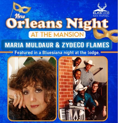 A Night in New Orleans - Maria Muldaur and Zydeco Flames - Benefit for Breast Cancer, San Rafael, California, United States