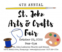 St. John Arts and Craft Fair, Saturday October 22, 9am-2pm