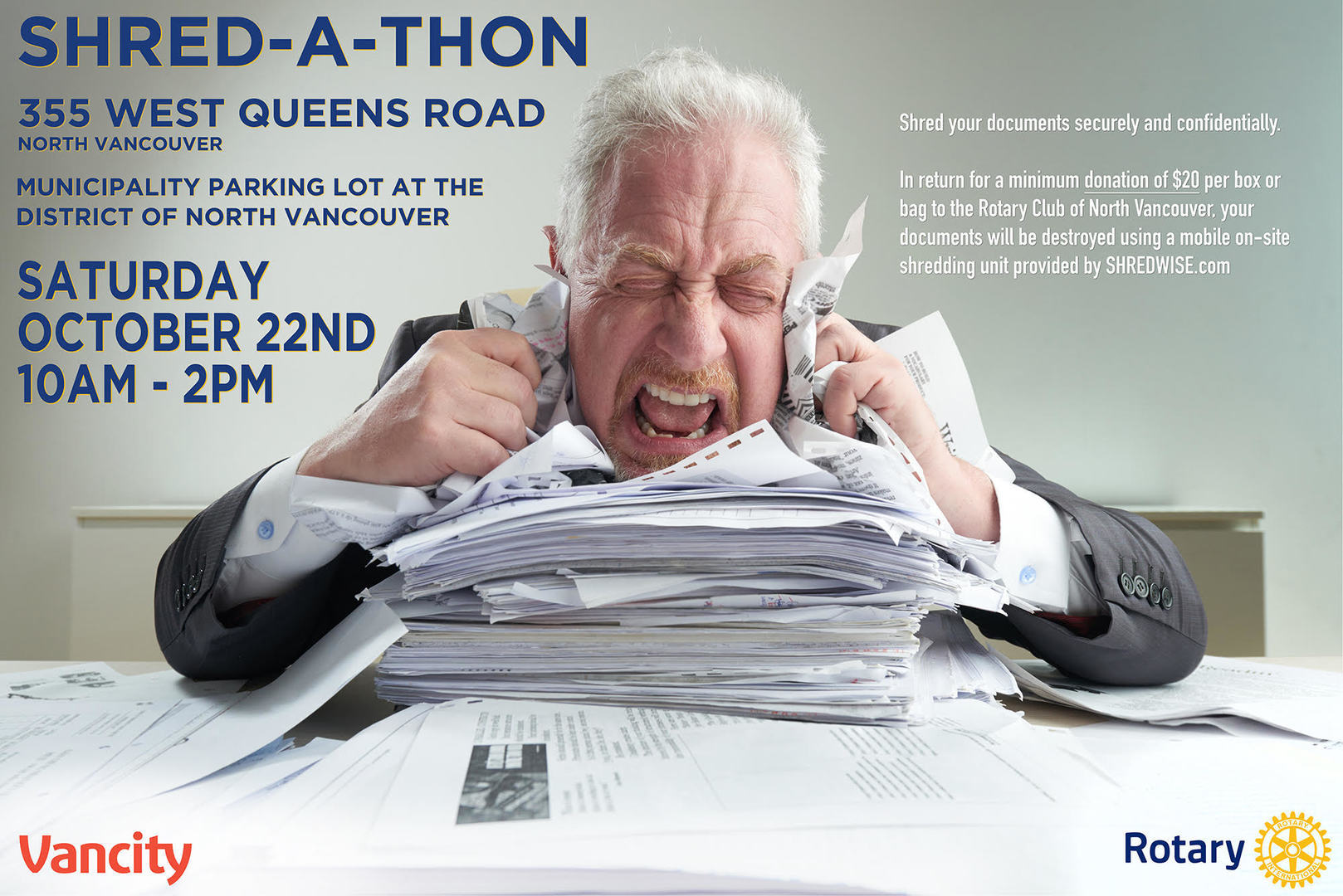 Rotary Club of North Vancouver Shred a thon, North Vancouver, British Columbia, Canada