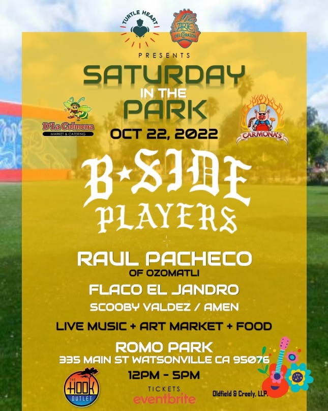 Saturday in The Park with B-Side Players and Raul Pacheco from Ozomatli, Watsonville, California, United States