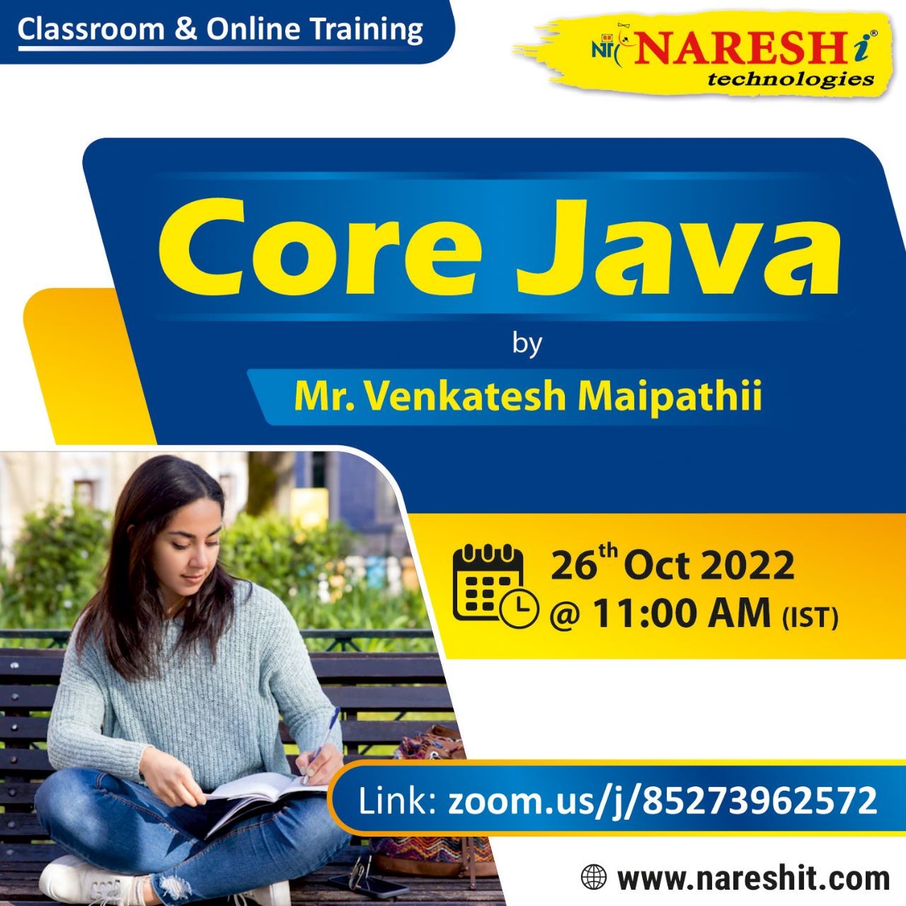 Attend Free Demo On Core Java by Mr. Venkatesh Maipathii Course in NareshIT, Online Event