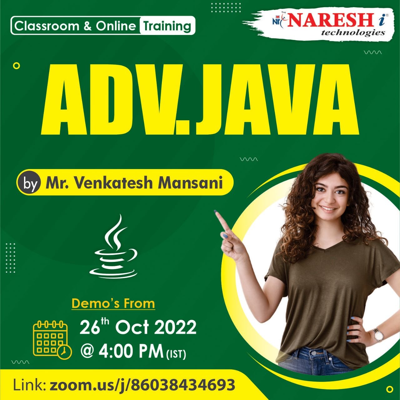 Attend Free Demo On Advanced Java Course in Nareshit, Online Event