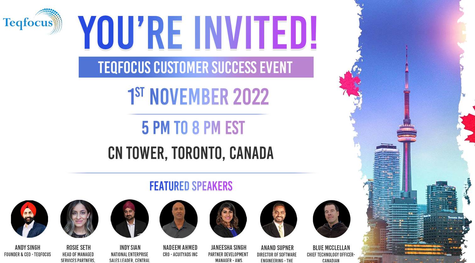 Teqfocus Customer Success Event, Toronto, Ontario, Canada