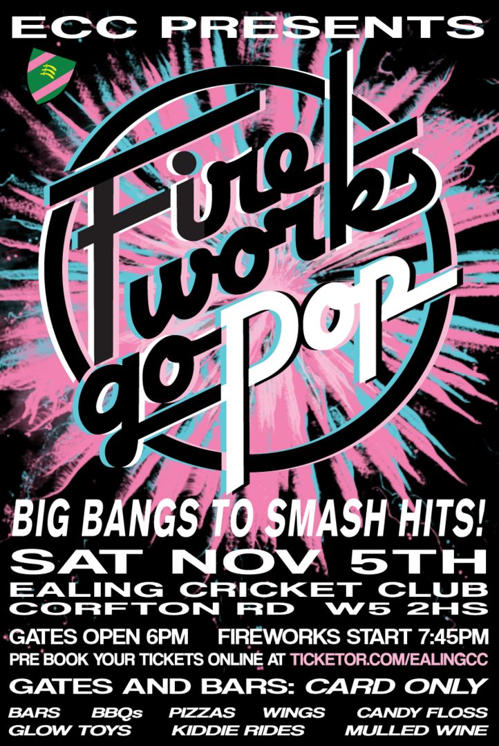 Ealing Cricket Club's FIREWORKS GO POP! Display 2022, London, England, United Kingdom