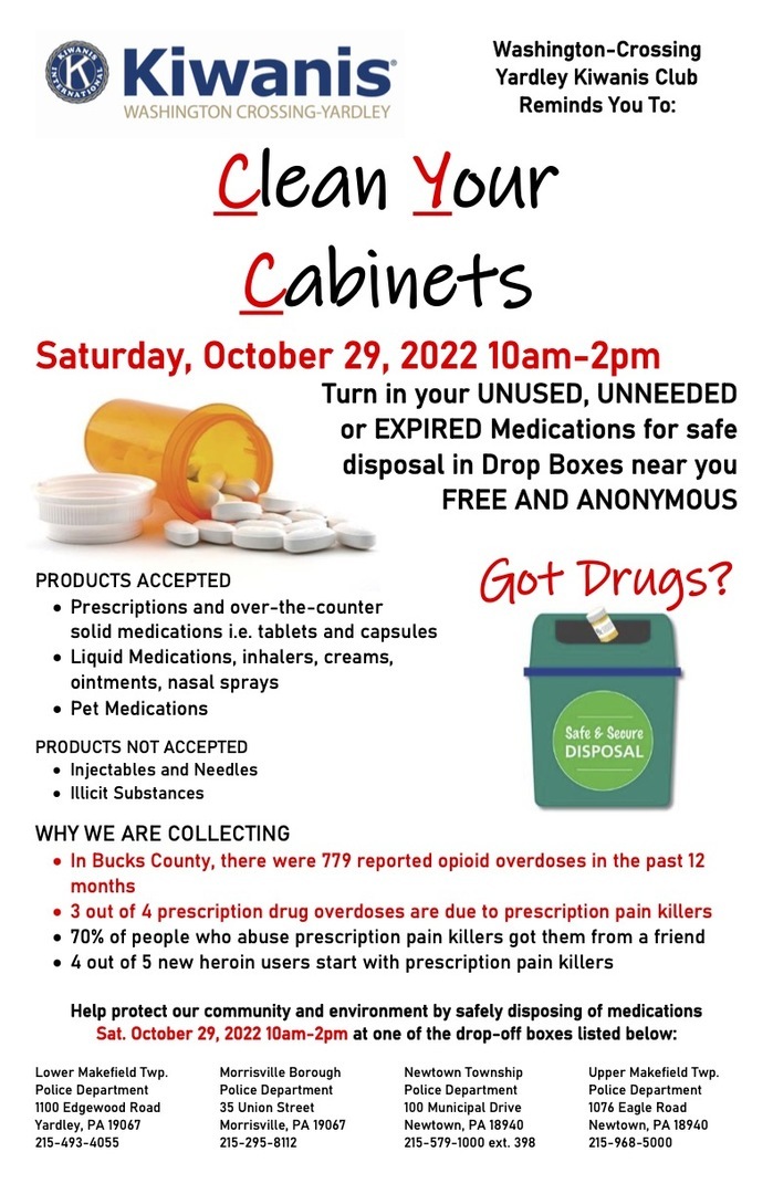 Clean Your Cabinets - Drug Take Back Program, Newtown, Pennsylvania, United States