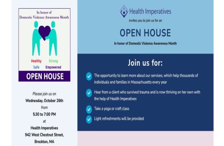 Healthy, Safe, Strong and Empowered: an Open House hosted by Health Imperatives 10/26, 5:30-7:00 PM, Brockton, Massachusetts, United States