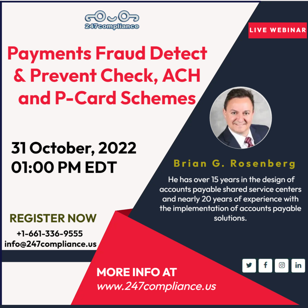 Payments Fraud Detect & Prevent Check, ACH and P-Card Schemes, Online Event