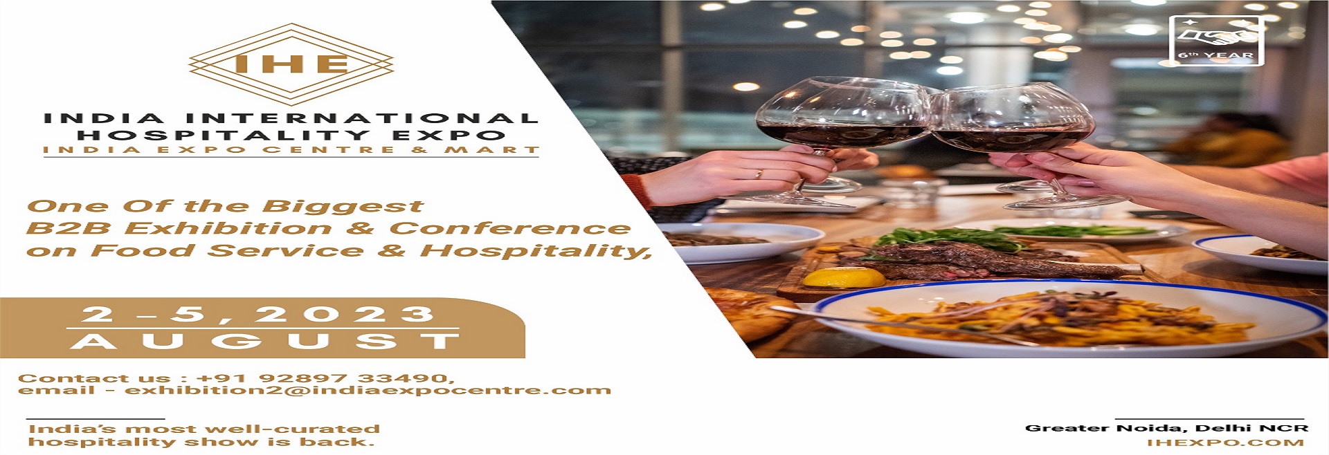 India International Hospitality Expo 2023 | August 2-5, 2023, Gautam Buddh Nagar, Uttar Pradesh, India