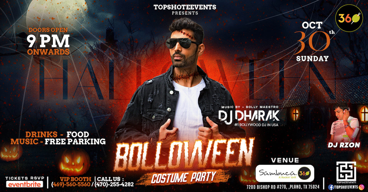 BOLLOWEEN |COSTUME PARTY WITH #1BOLLYWOOD DJ IN USA DJ DHARAK, Plano, Texas, United States