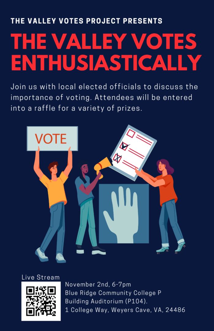 The Valley Votes Enthusiastically 11/2 6-7pm, Weyers Cave, Virginia, United States