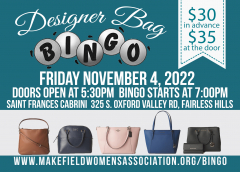 Makefield Women's Association Designer Bag Bingo
