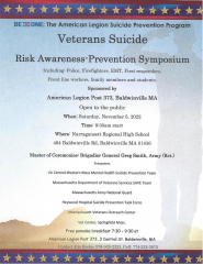 Veteran Suicide Prevention Symposium