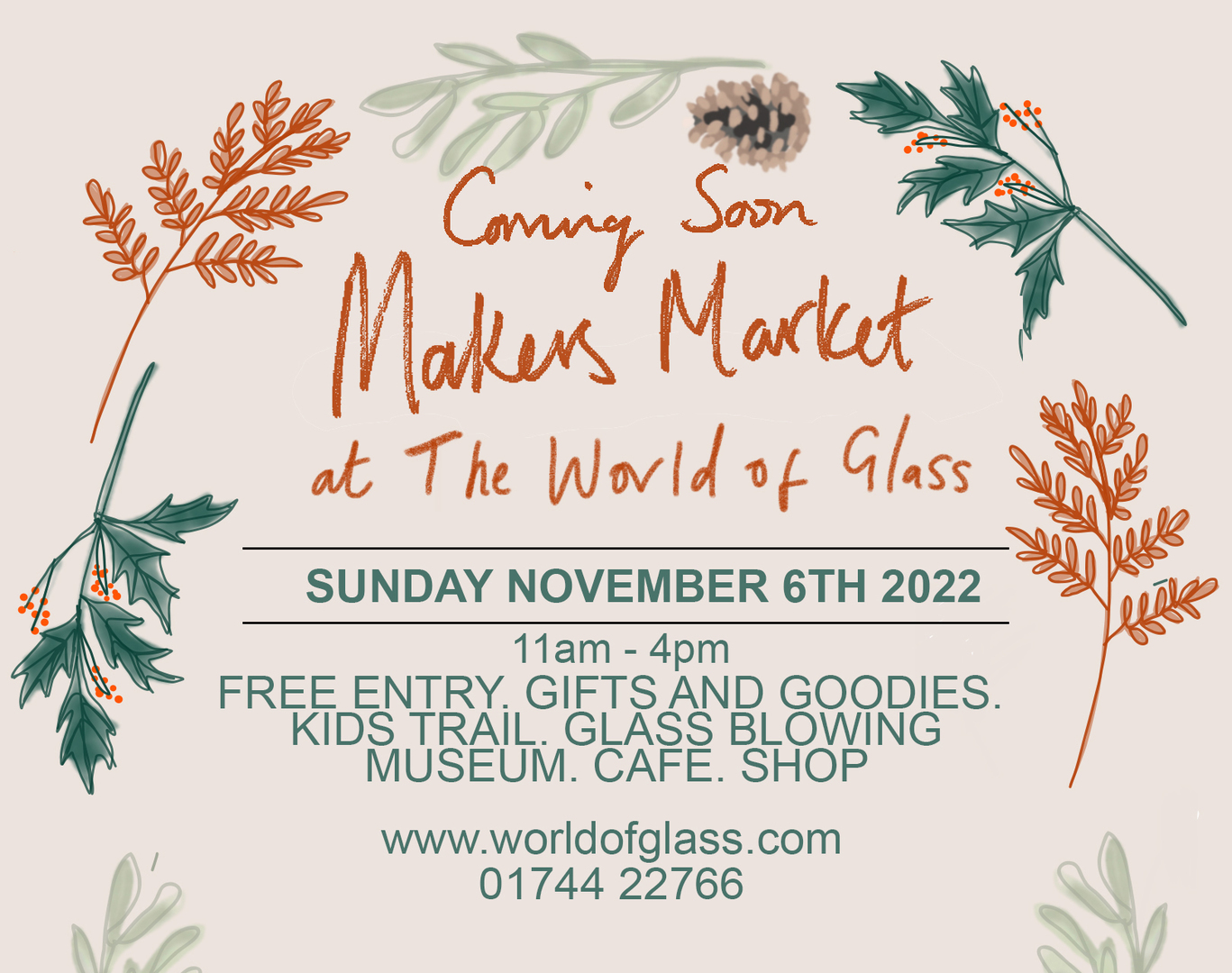 Makers Market and KIDS activities at The World of Glass. Sunday November 6th 11am - 4pm, St Helens, England, United Kingdom