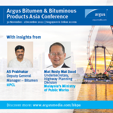 Argus Bitumen and Bituminous Products Asia Conference, 30 Nov - 1 Dec 2022 | Singapore | Hybrid event, Singapore
