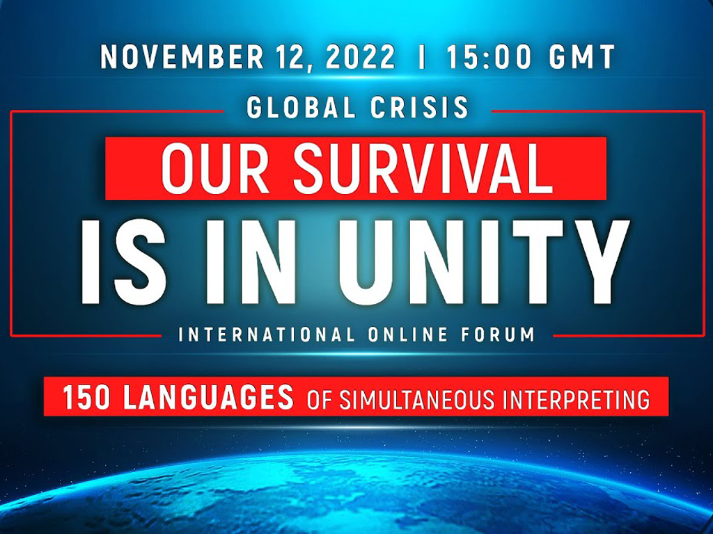 "Global Crisis. Our Survival Is In Unity" Open International Online Forum, Online Event