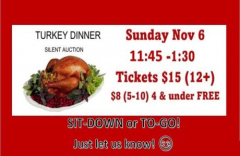 Sit-Down Turkey Dinner And Silent Auction