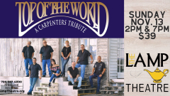 Top of the World: A Carpenters Tribute On Sun, 13 Nov 2022